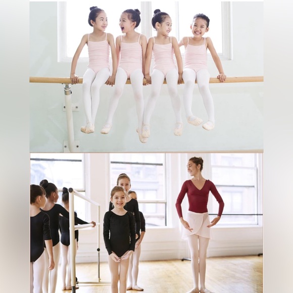 Girl’s  Convertible Transition Tights for Ballet Dance, Gymnastics - Picture 5 of 12